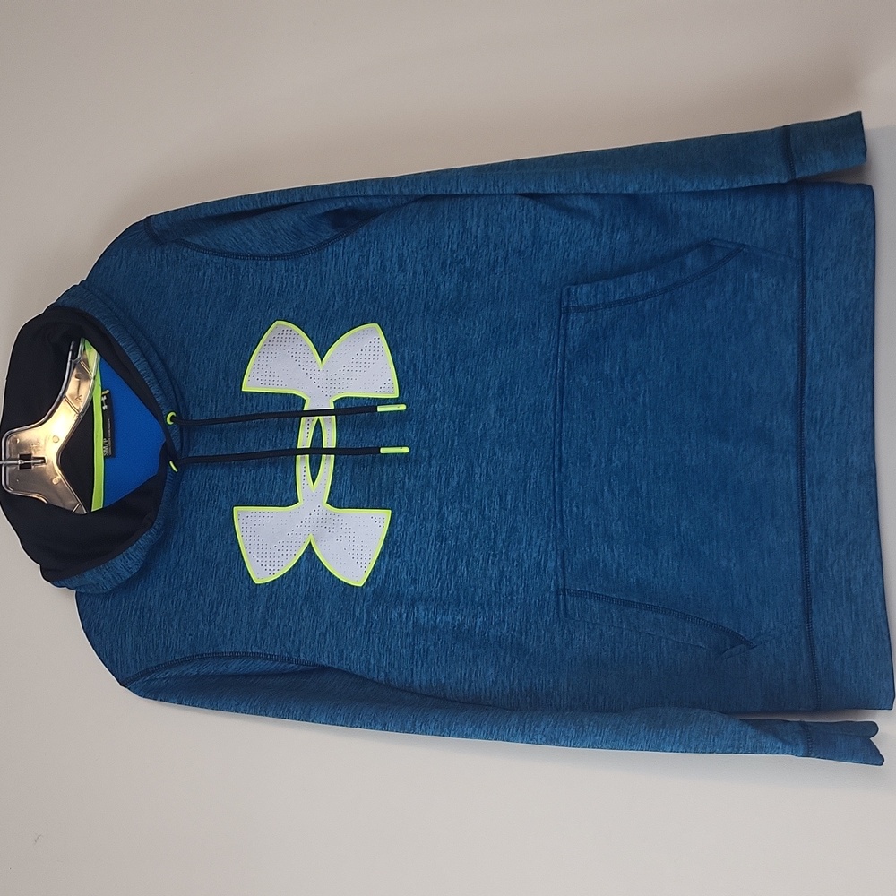 UNDER ARMOUR Blue Black Storm 1 Cold Gear Fleece Lined Hoodie